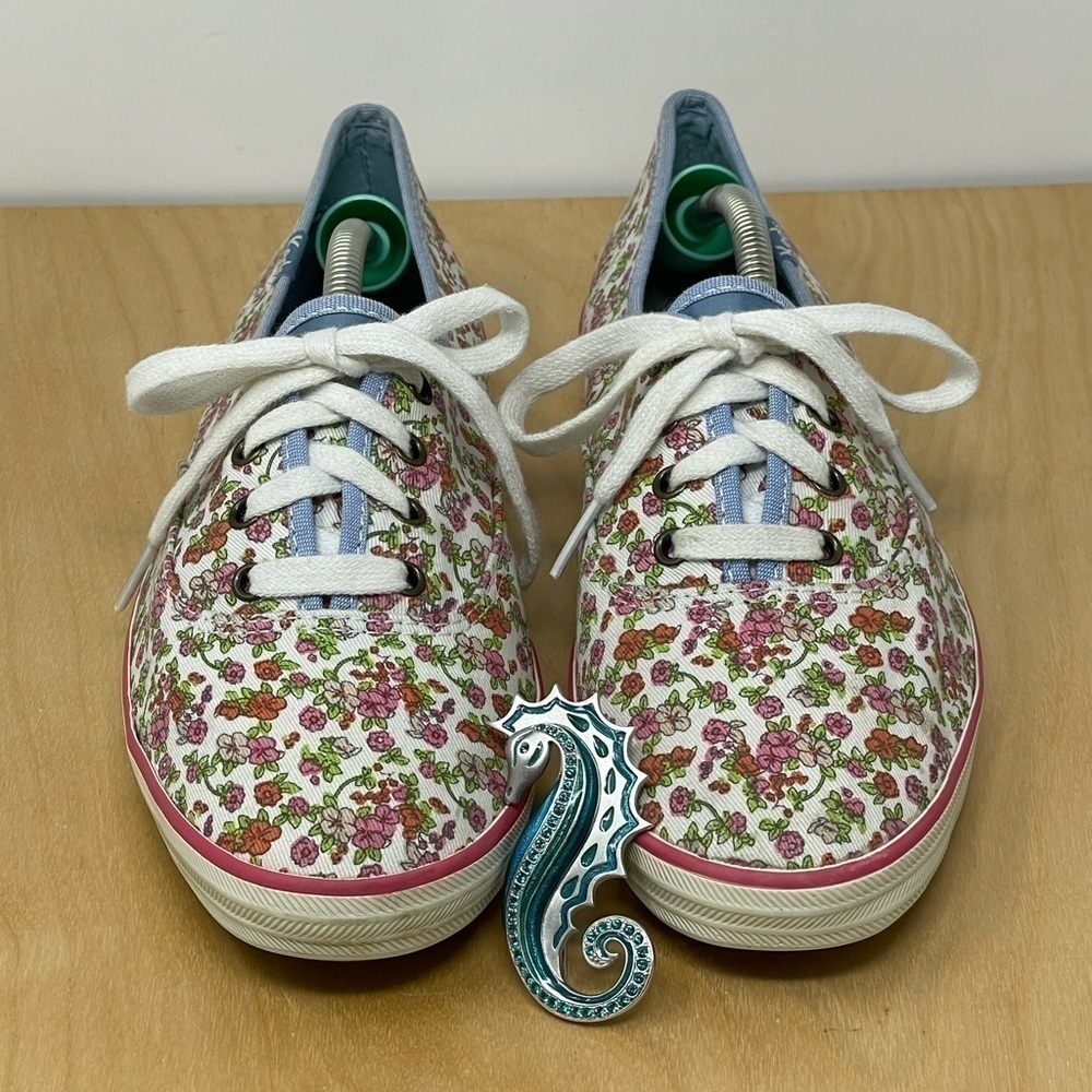 KEDS Floral Pattern Lace Up Sneakers Size 7.5 - Picture 2 of 9